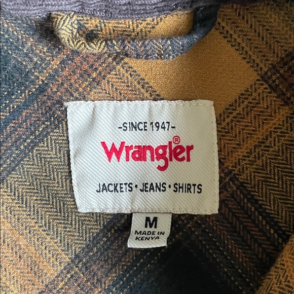 Wrangler Men's Brown and Black Plaid Shirt Jacket - Picture 8 of 10